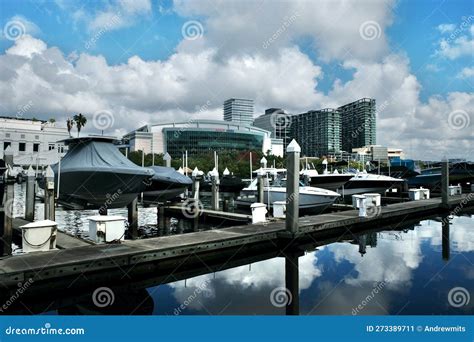 Amalie Arena And Waterfront Marina In Tampa Bay Florida Editorial