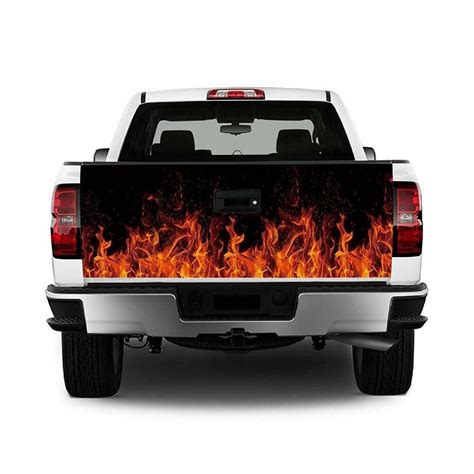 Fire Flames Orange Truck Tailgate Wrap Graphic Vinyl Decal Etsy