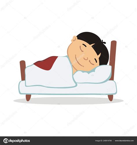 Cute Cartoon Character Boy Sleeping Bed Stock Vector Image By ©dmitriy