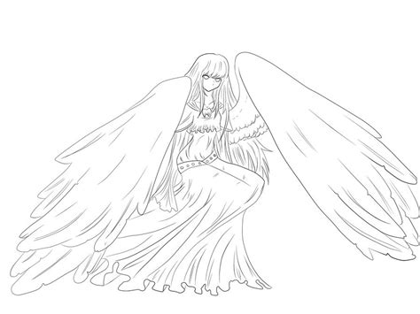 Lineart Angel By Iscribblechocotroll On Deviantart