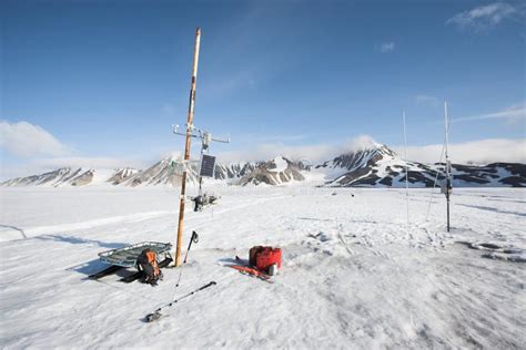Meteorological Station On The Arctic Glacier Stock Image Image Of