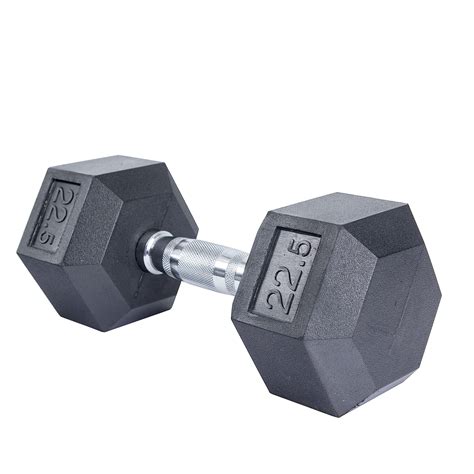 Rubber Hex Dumbbell 225lbs Fitness Depot