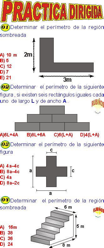 Perimetros De Regiones Sombreadas Ejercicios Resueltos Y Para Resolver Pdf