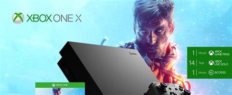 Microsoft Xbox One X Schwarz Battlefield V Gold Rush Special Edition