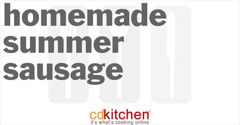 No special sausage making equipment needed. Homemade Summer Sausage Recipe | CDKitchen.com