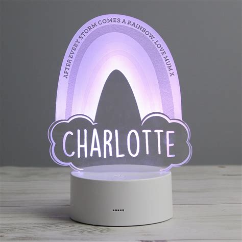 Personalised Rainbow Led Colour Changing Night Light Love My Ts