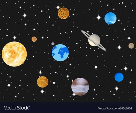 Planets Of The Solar System Outer Space Royalty Free Vector