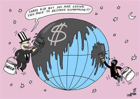 Political Cartoon World Capitalism Greed Extremism Terrorism The Week
