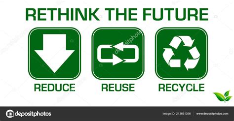 Set Reduce Reuse Recycle Element Concept Easy Modify Set Reduce — Stock ...