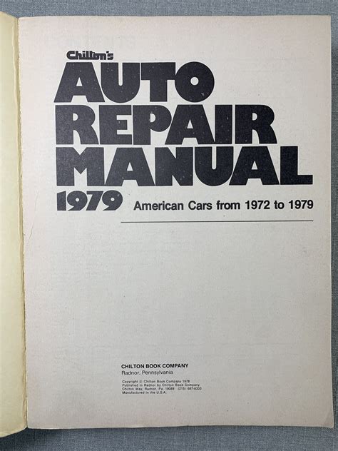 Vintage Chiltons Auto Repair Manual 1979 Book Car Etsy