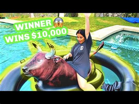Bull Riding Challenge Winner Wins Youtube