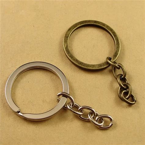 10pcslot Rhodium Antique Bronze Plated Key Ring Keychain Split Ring