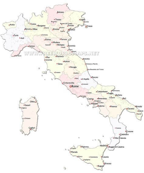 Outline Map Of Italy With Cities Map Distance