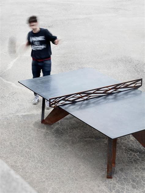 One Of A Kind Ping Pong Table Of Corten Steel And Concrete