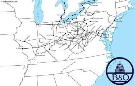 The Bandos Royal Blue Baltimore And Ohio Railroad Train Map Railroad