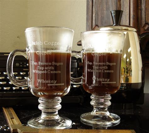 Irish Coffee Glasses Engraved With Recipe