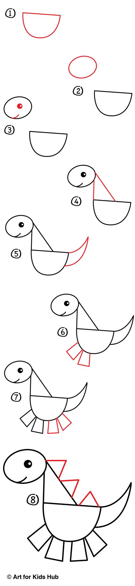 Dinosaur Easy Drawing For Kids