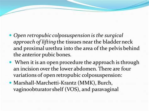 Dr Bartani Anti Incontinece Surgury Retropubic Suspension Surgery For