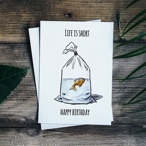 Dark Funny Birthday Card Life Is Short Birthday Etsy