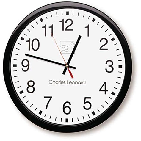 Charles Leonard Round Wall Clock 14 Inch Thinline Quartz