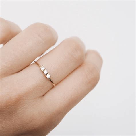 Gold Delicate Ring Stacking Ring Delicate Ring Etsy