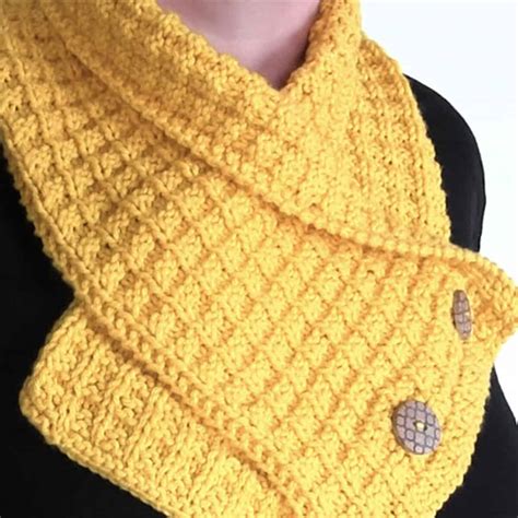 Waffle Stitch Scarf Knitting Pattern Studio Knit