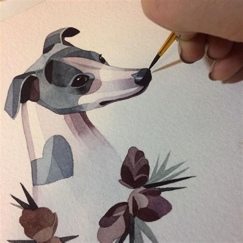 Sasha Unisex On Instagram My Favorite ☘🐶 Whippet Watercolor