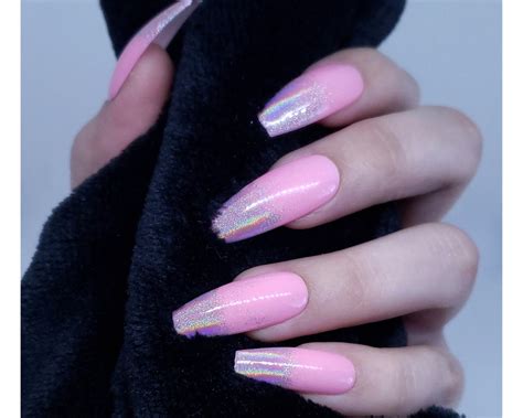 Holo Tips Holographic Tip Colors Press On Nails Etsy