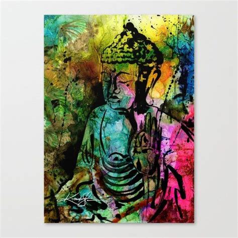 Buddha Art Painting Large Giclee Canvas Art Print Original Abstract