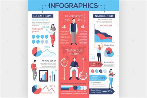 People Infographics Flat Design Style Poster Graphics Envato Elements