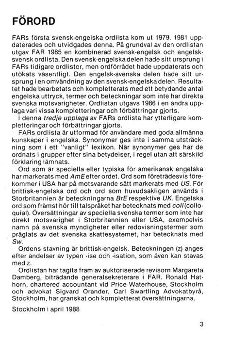 3 Fars Ordlista Svenskengelsk Engelsksvensk På Området Ekonomi