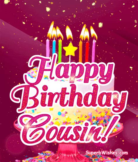 Sparkling Chocolate Drip Cake GIF Happy Birthday Cousin SuperbWishes