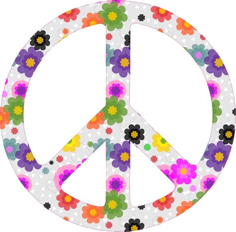 5in X 5in Floral Peace Symbol Bumper Sticker Vinyl Flower Symbol Decals