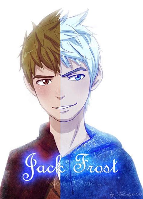 An Anime Avatar With The Words Jack Frost On Its Face And Blue Eyes