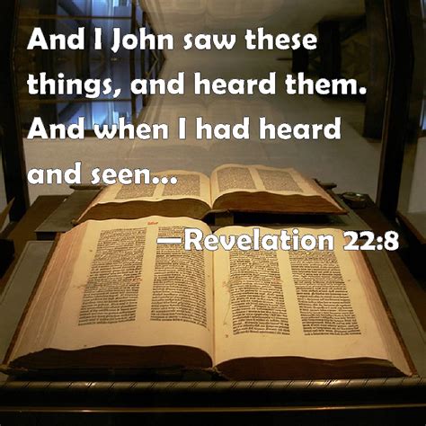 Revelation 228 And I John Saw These Things And Heard Them And When I