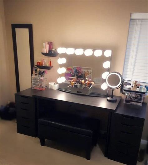 Discover the design world's best bedroom & makeup vanities at perigold. Yes! Who else loves a good all black vanity station ...