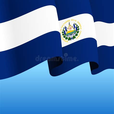 Fondo Ondulado De La Bandera De El Salvador Ilustración Del Vector