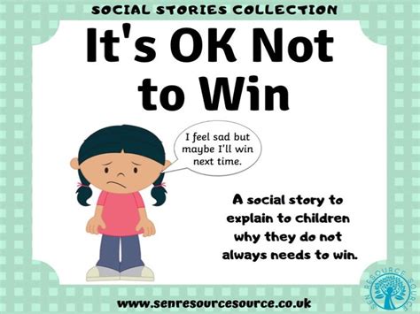 It Is Ok Not To Win Social Story Teaching Resources