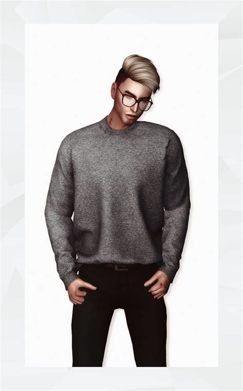 Sims 4 Cc Custom Content Male Clothing Basic Knit Sweater