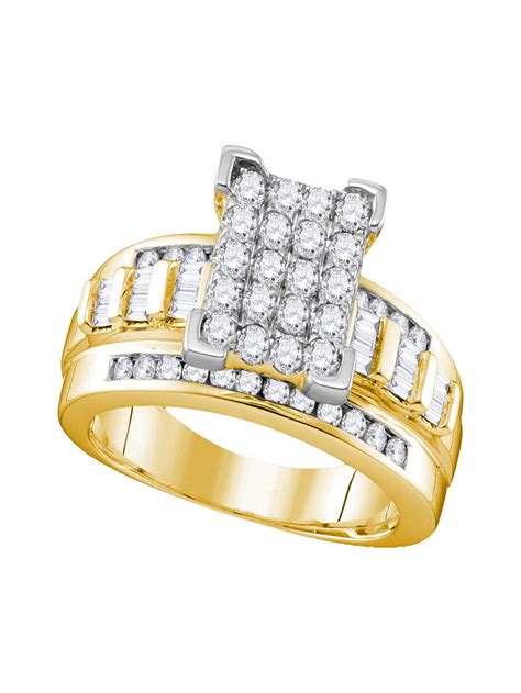 10kt Yellow Gold Round Diamond Bridal Wedding Engagement Ring 2 Cttw