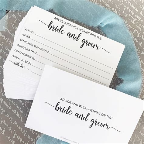 Advice And Wishes For The Bride And Groom Cards Cards X Etsy