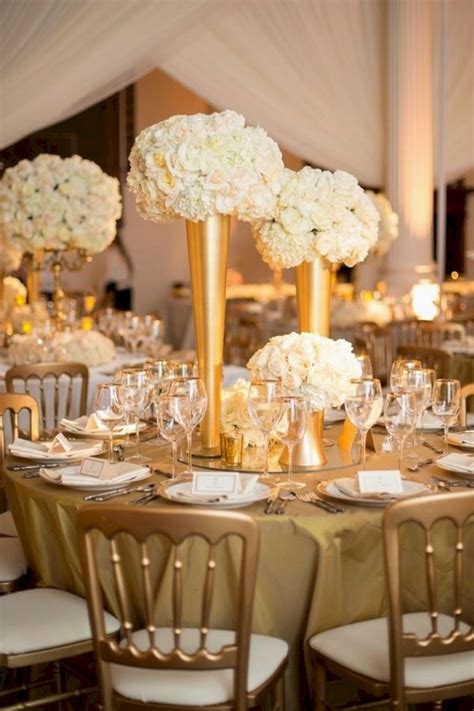 25 Glamorous Gold Wedding Party Decoration Ideas For Wedding