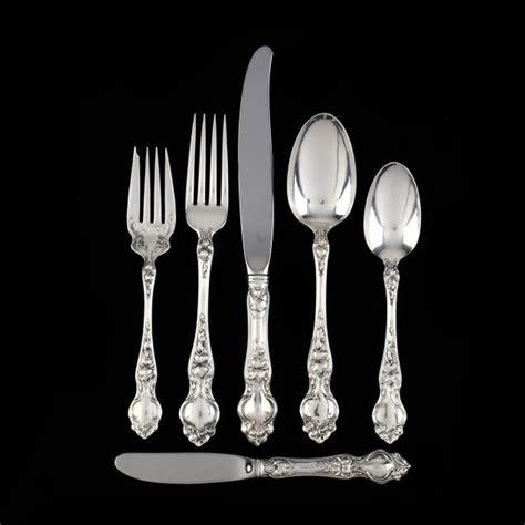 Wallace Violet Sterling Silver Flatware Service Lot 1416 Important