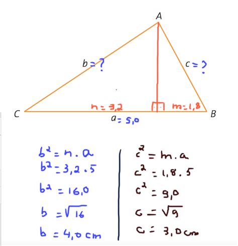 Em Um Triângulo Retângulo As Projeções Dos Catetos Ensino