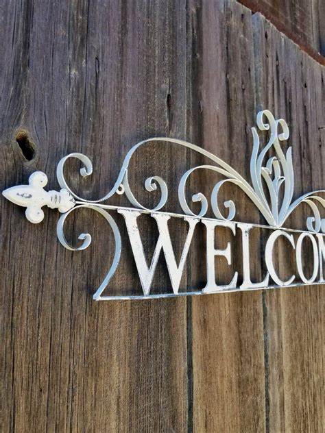 Metal Welcome Sign Rustic Home Decor Entryway Decor Metal Etsy