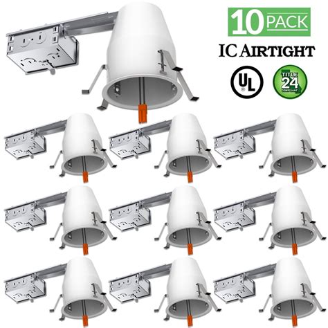 Sunco Lighting 10 Pack 4 Inch Remodel Led Can Air Tight Ic Housing