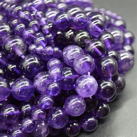 Semi Precious Gemstone Amethyst Round Beads 4mm 6mm 8mm 10mm