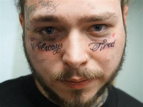 Post Malone Better Now Singer Shows Off New Face Tattoo