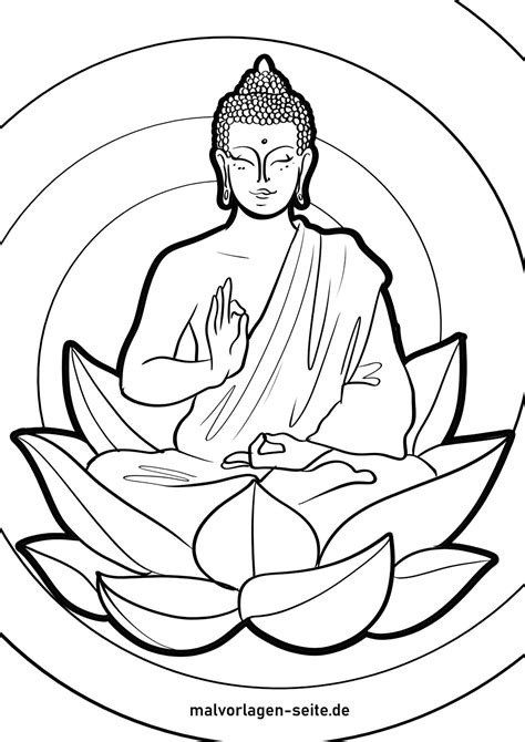 Malvorlage Buddhismus - Religion | Ausmalbild kostenlos herunterladen