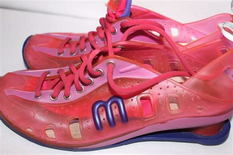 Melissa Grendene Neon Pink And Blue Rubber Jelly Sneaker Shoes Lace Up